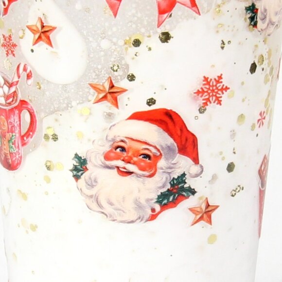 Custom 24oz Acrylic Snow Globe Tumbler Christmas Lava with DTF - Picture 3 of 7